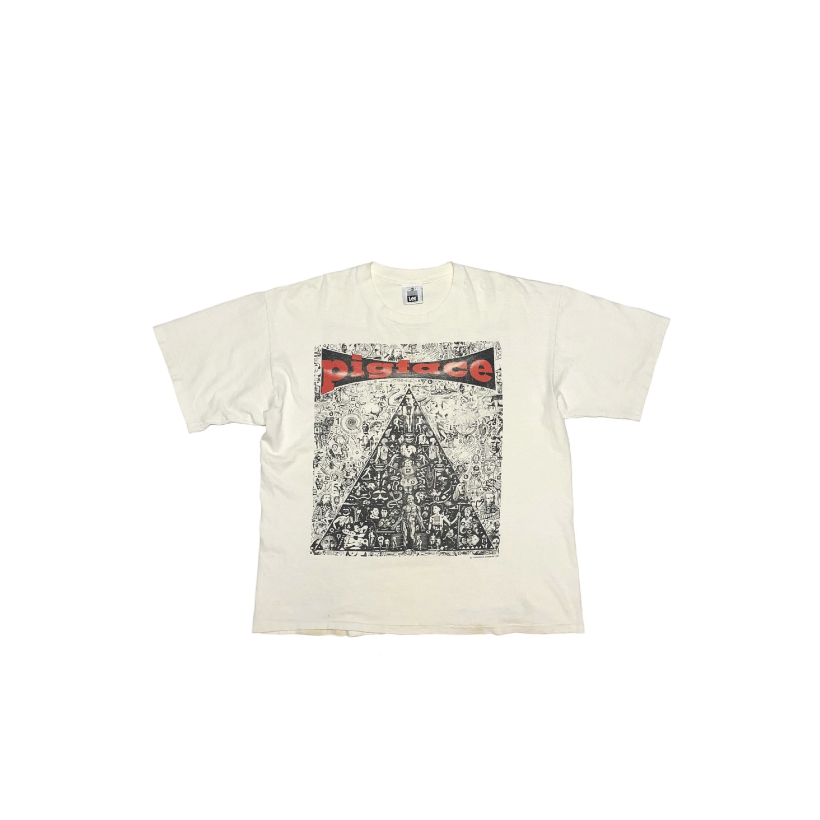 00年代 M&O Knits Pigface ピッグフェイス THE UNITED TOUR 両面プリント バンドTシャツ バンT メンズXL /evb001840